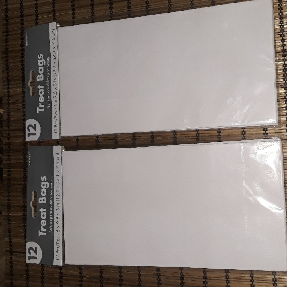 New Treat Bags, 2 packages of 12 white decorateable treat bags. Thick whitebags.